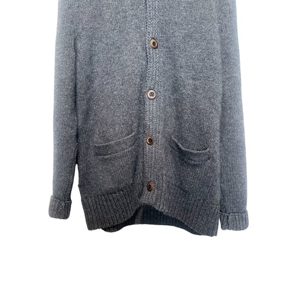 Eddie Bauer Wool Long Button Down Cardigan Mens Large Gray Shawl Collar Grandpa - Picture 6 of 15